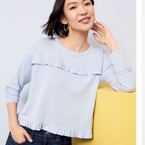 Striped long sleeve tee cropped